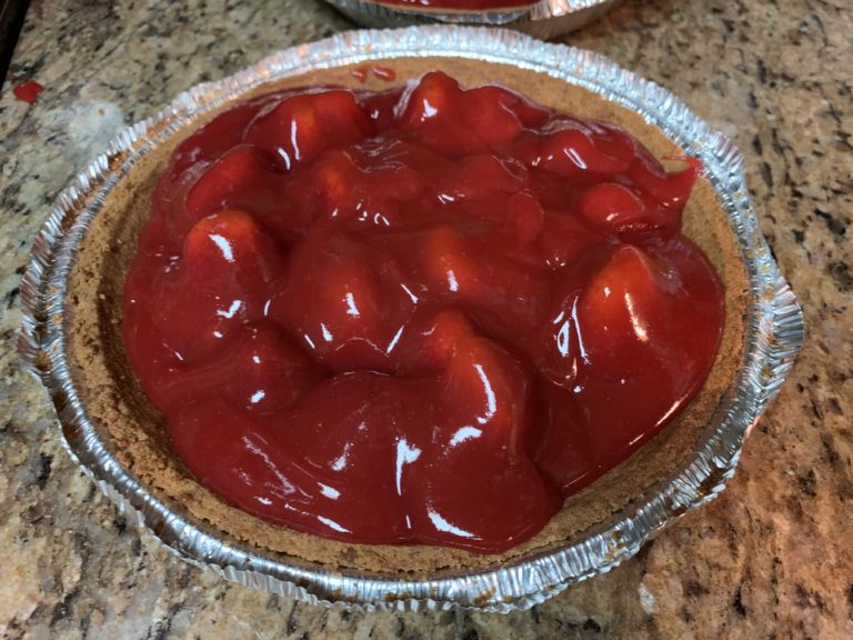 Homemade strawberry pie with graham cracker crust