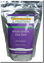 Tropical Traditions Whole Golden Flaxseed review and giveaway