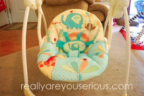 bright starts portible swing giveaway and review