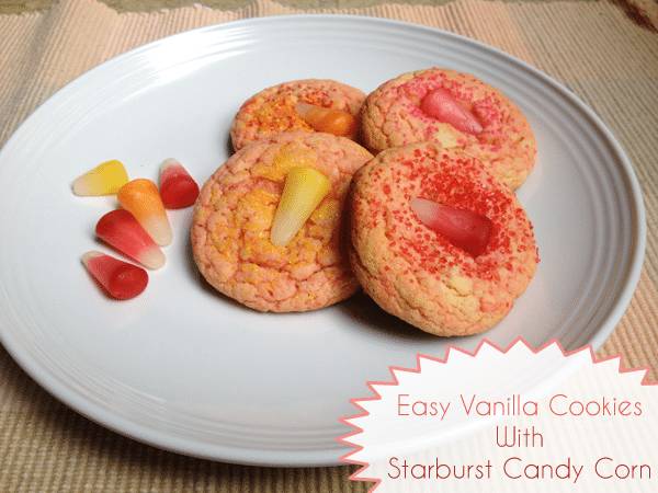 Easy Vanilla Cookies with Starburst Candy Corn