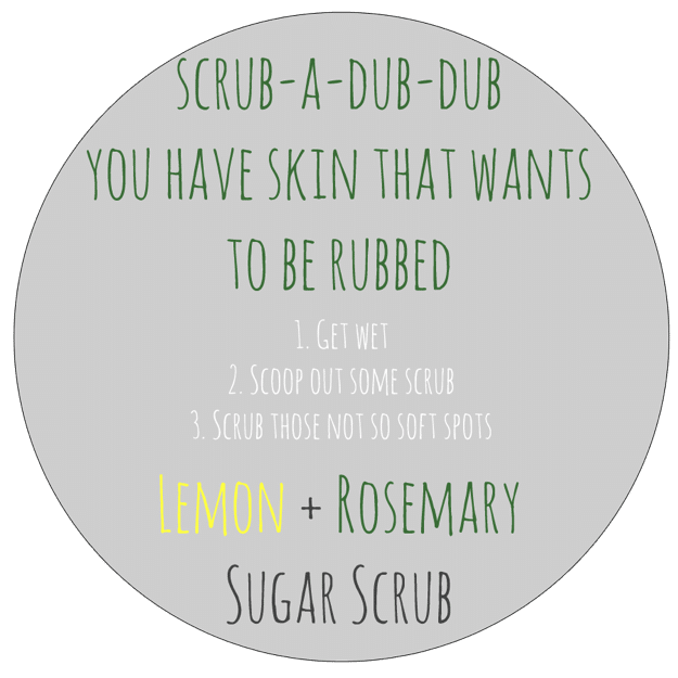 lemon rosemary sugar scrub label