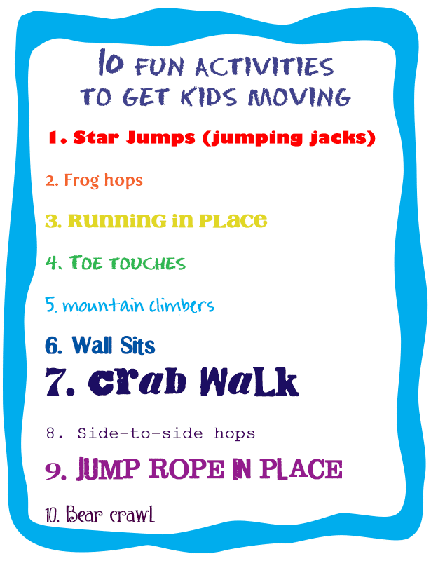 10 activites to get kids moving