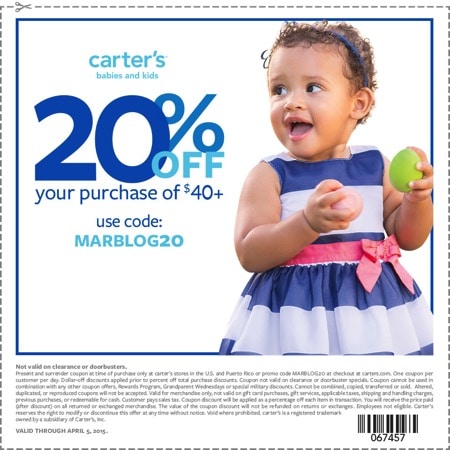 Carters 0326 marchblogger coupon