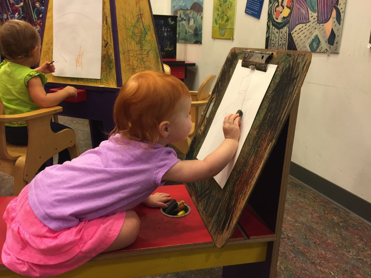 Coloring at the children's museum chattanooga