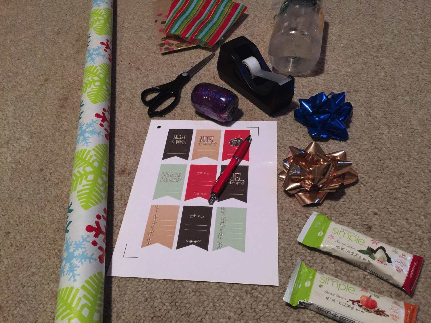 Present Wrapping Supplies list