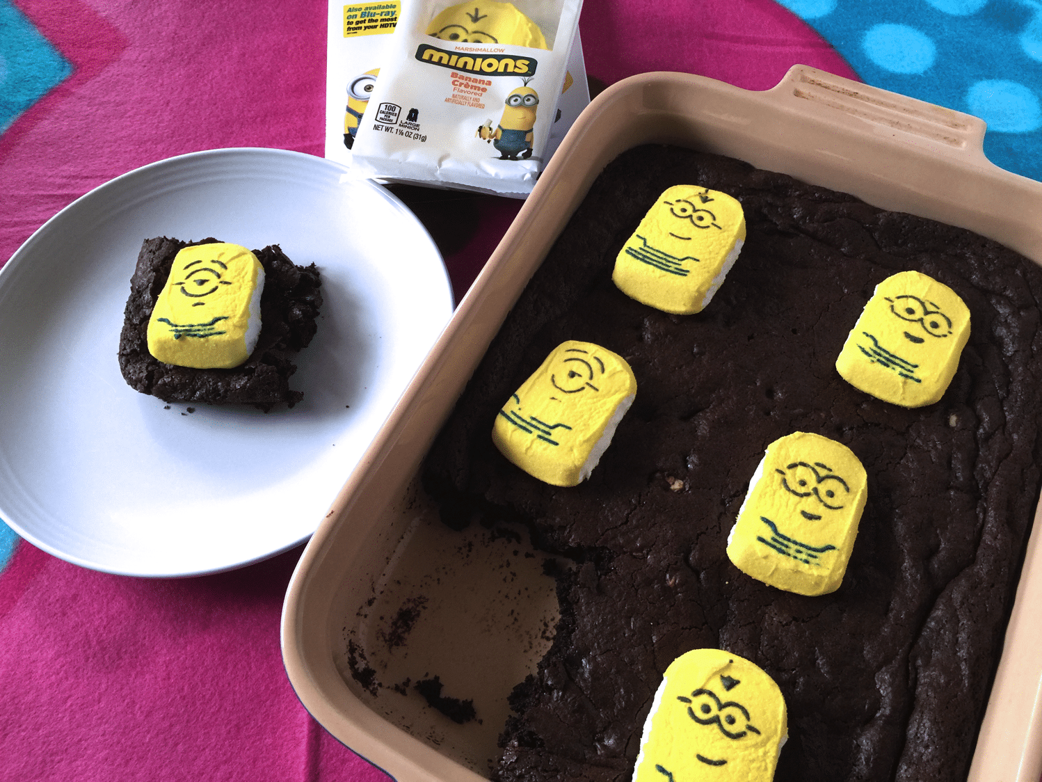 peppermint marshmallow brownies | PEEPS Minions dvd giveaway