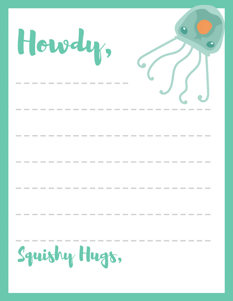 under the sea free note card printable