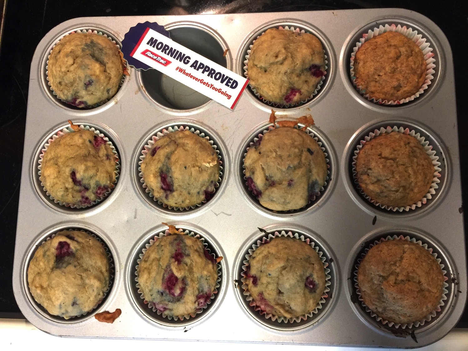 raspberry banana muffins