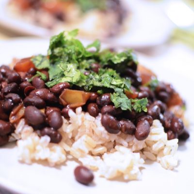 Black beans and rice with cilantro