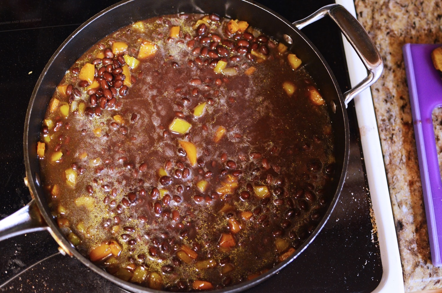 Black Beans simmering on stove