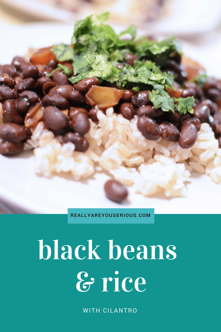 black beans and rice with cilantro