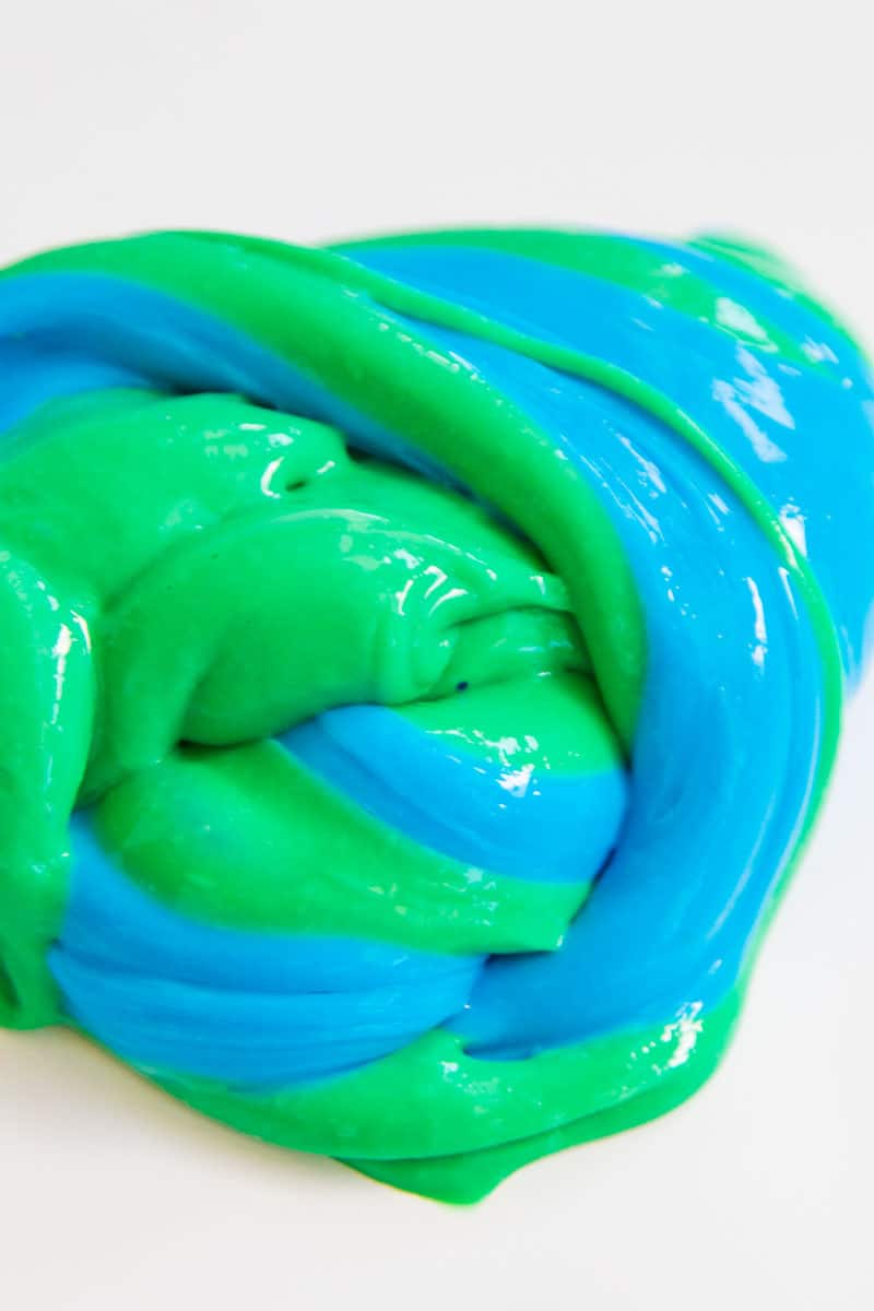 blue and green striped slime