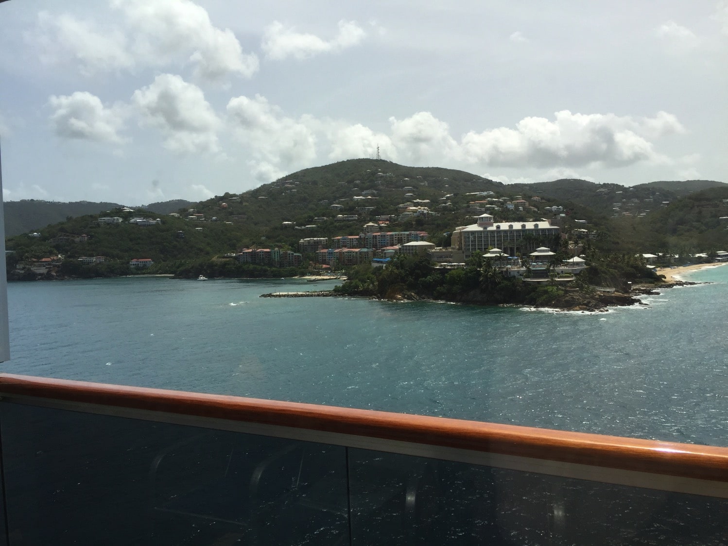 pulling into St. Thomas US Virgin Islands on Carnival Cruise