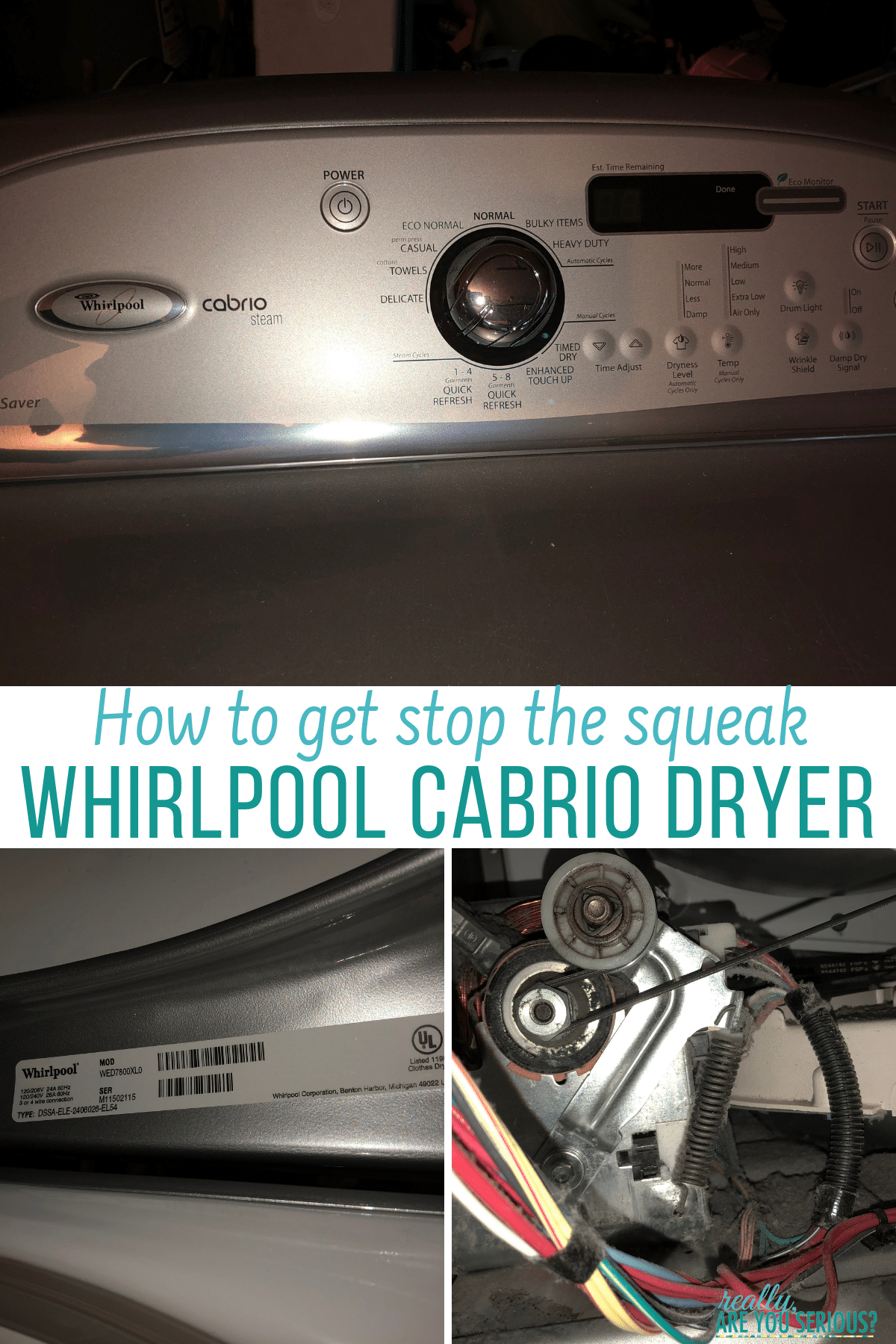 How to stop the squeak whirlpool cabrio dryer