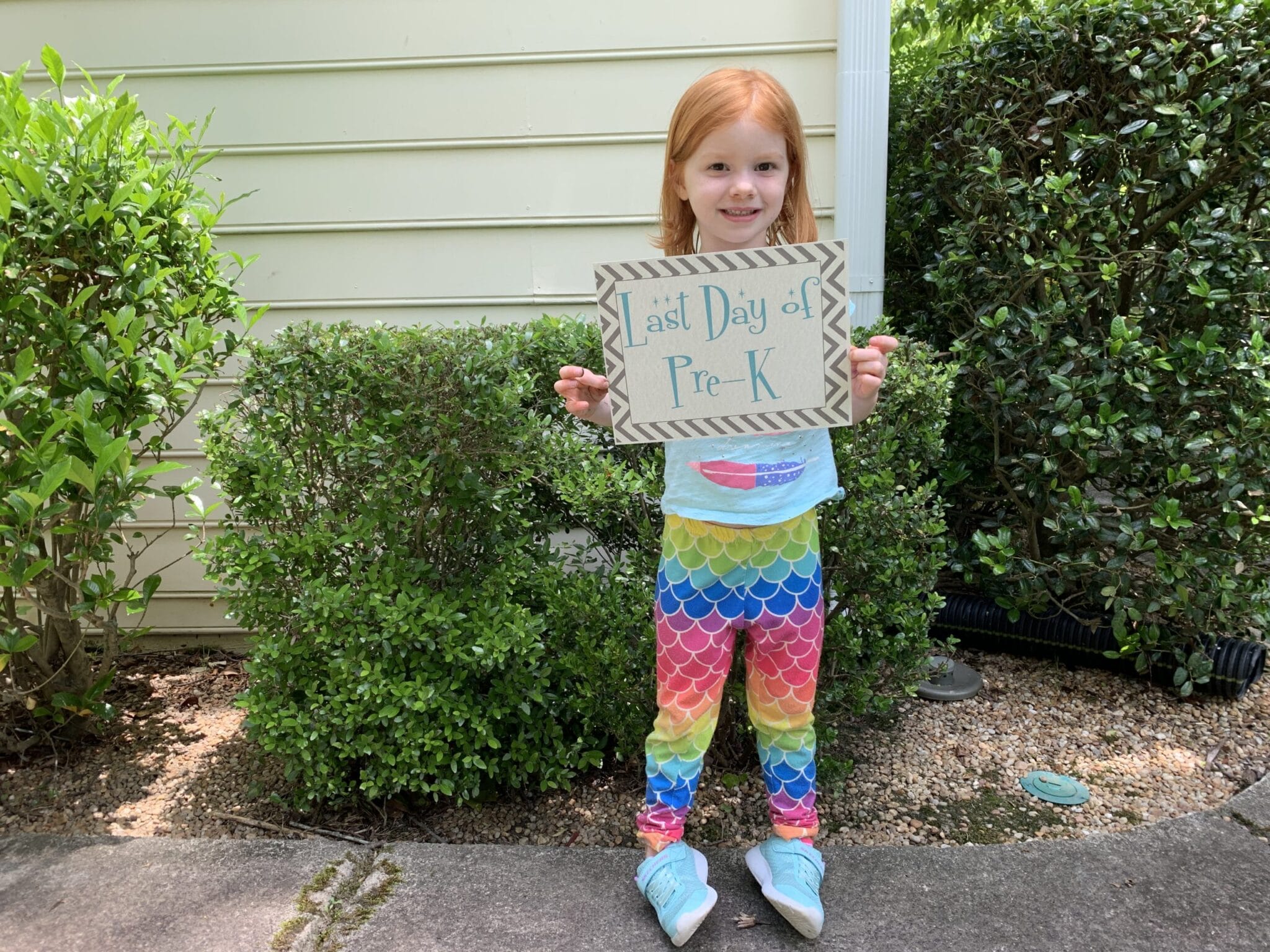 Last day of pre-k with sign