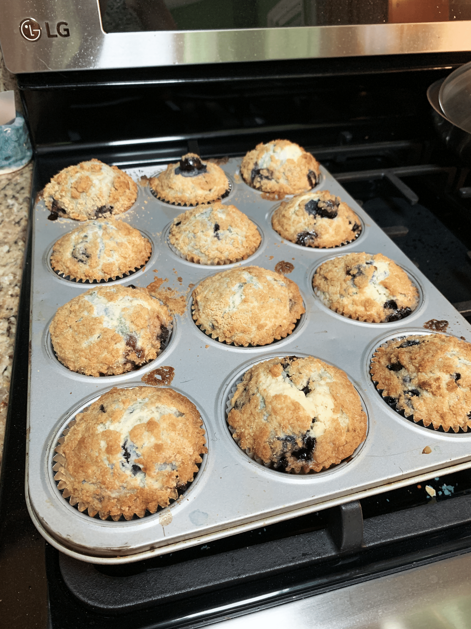 Finished blueberry muffins
