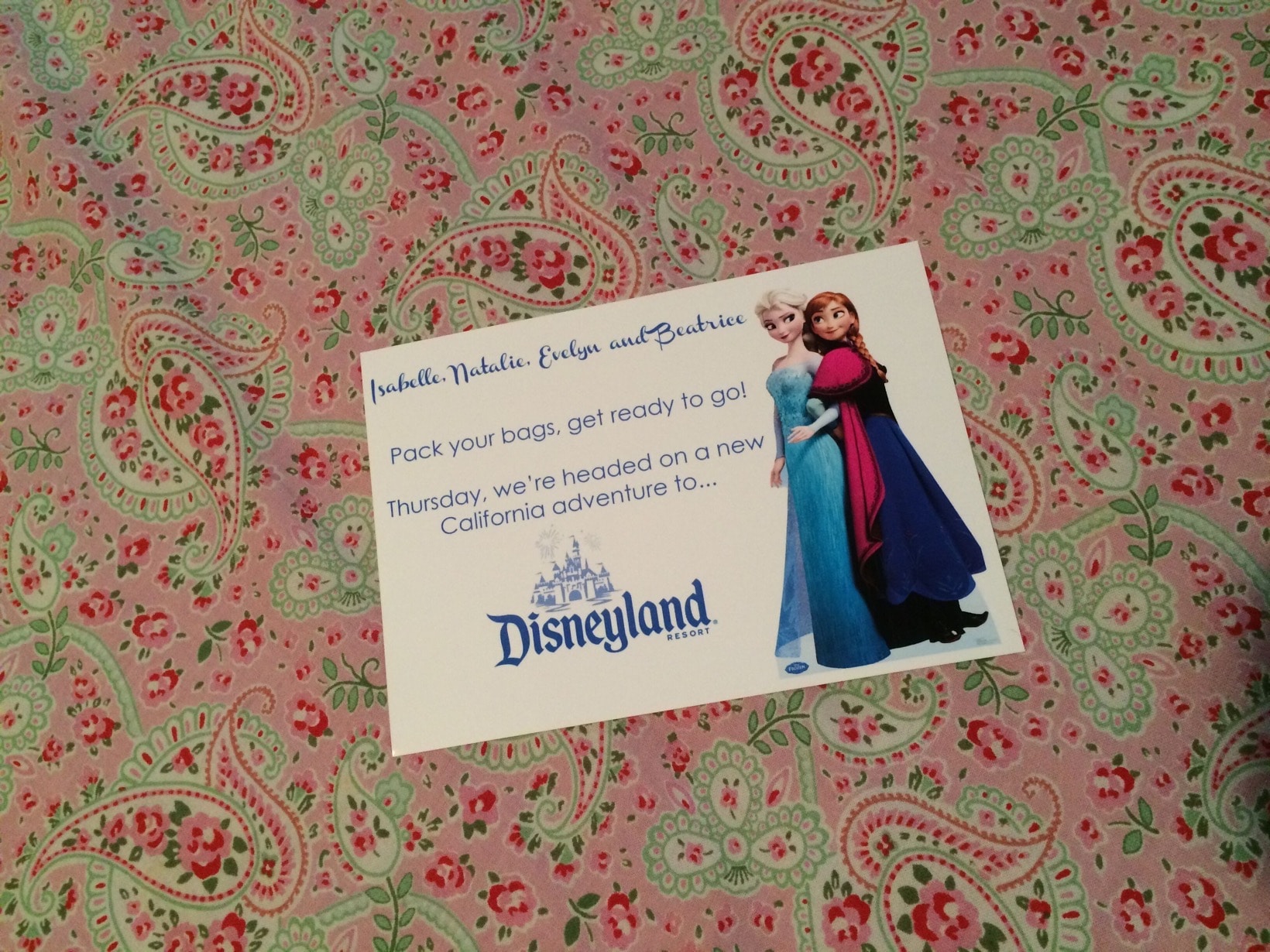 Going to Disneyland with a card