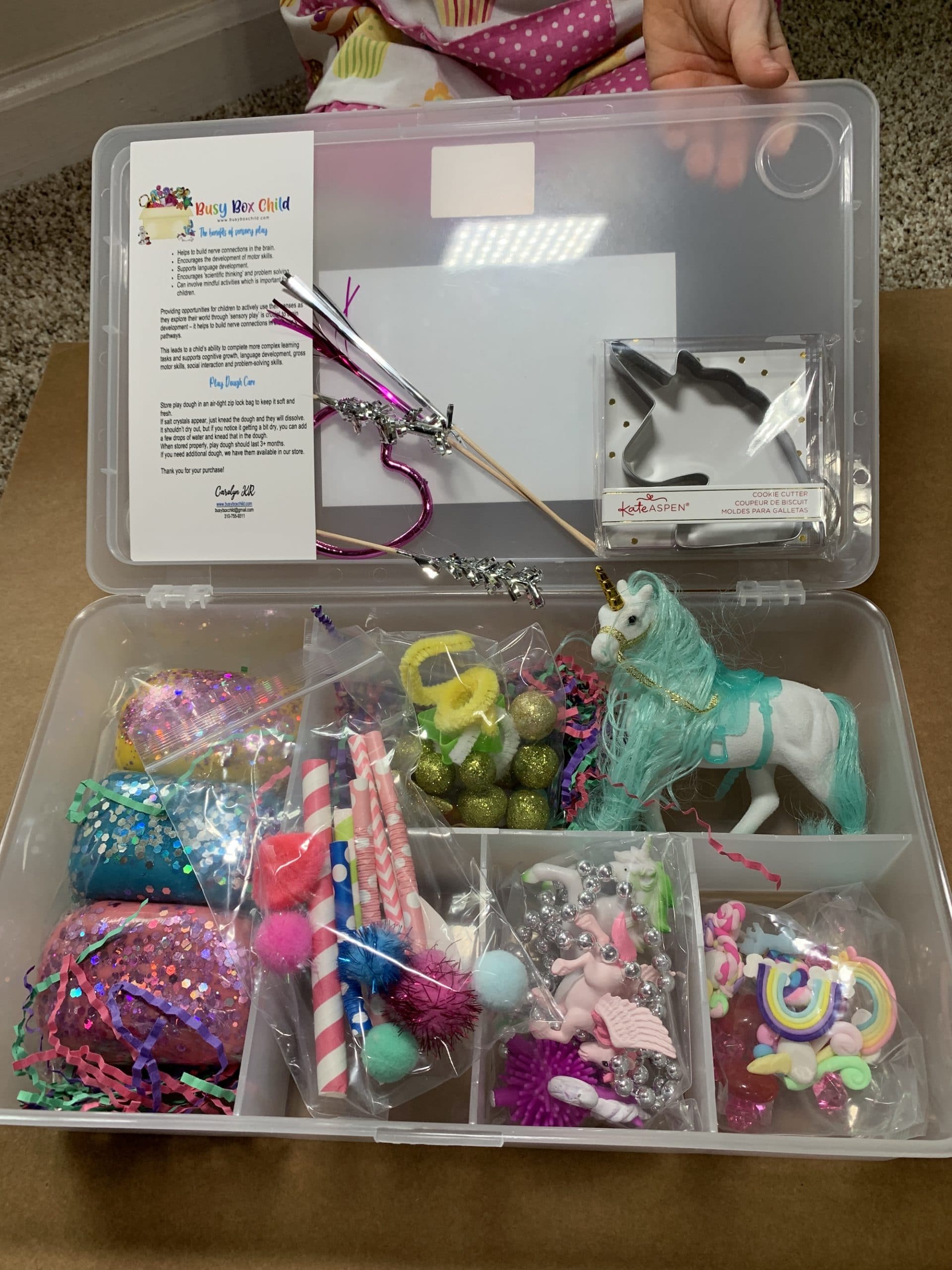 busy box child sensory play kit unicorn kit