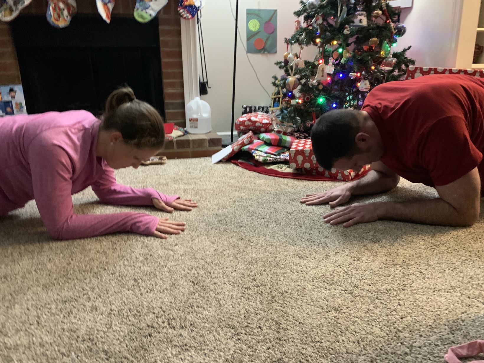 30 day plank challenge by the tree