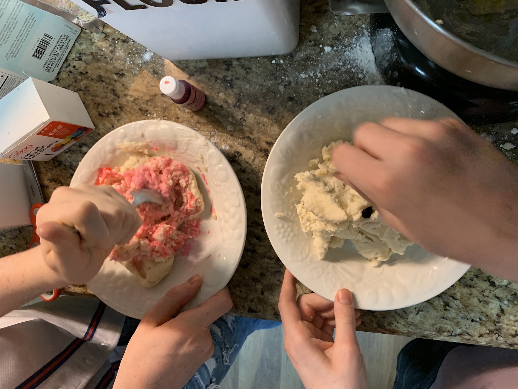 coloring edible sugar cookie dough