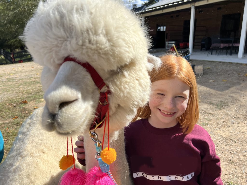 B at alpaca farm mommy and me monday