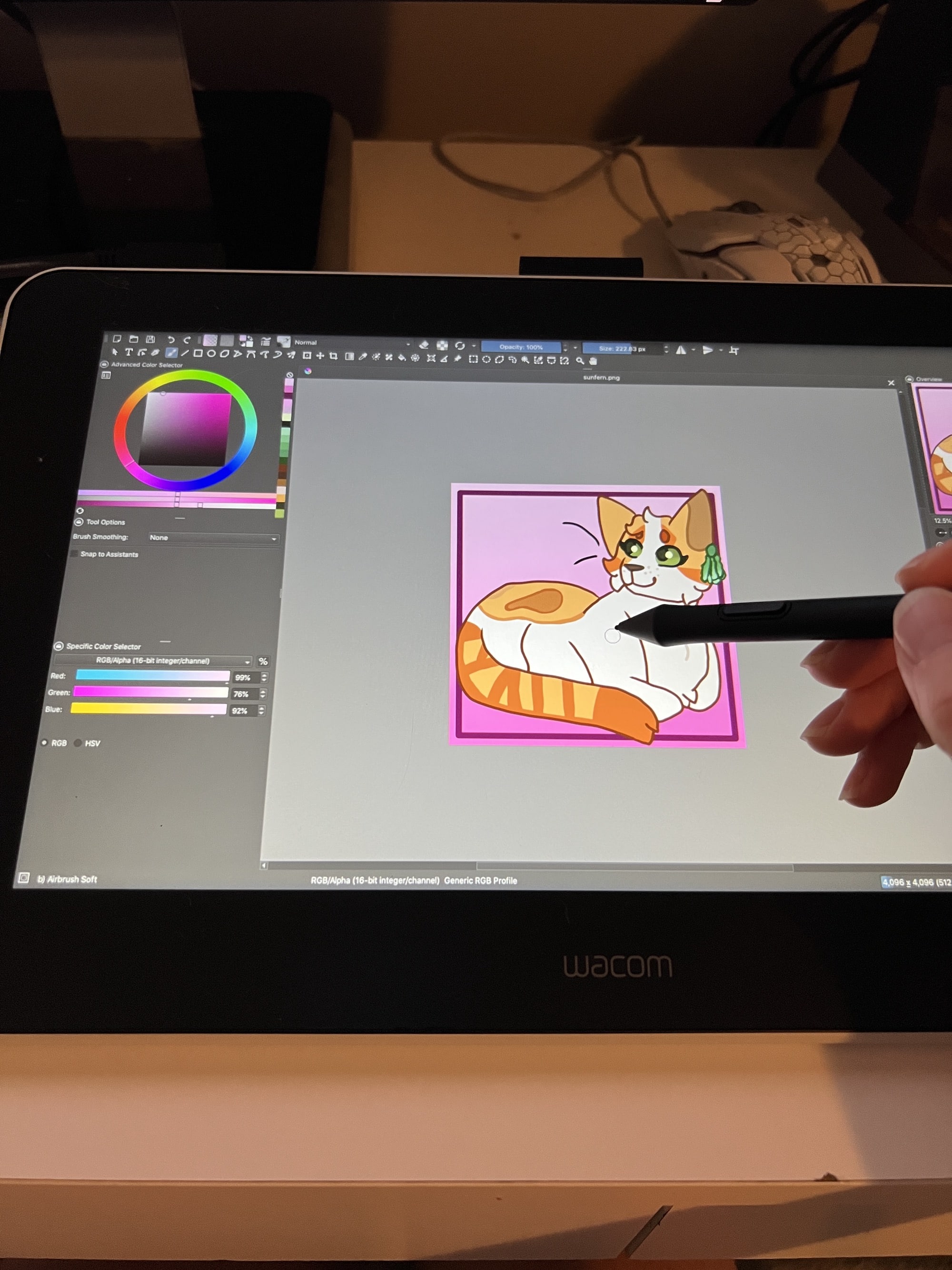 coloring and drawing with wacom one tablet