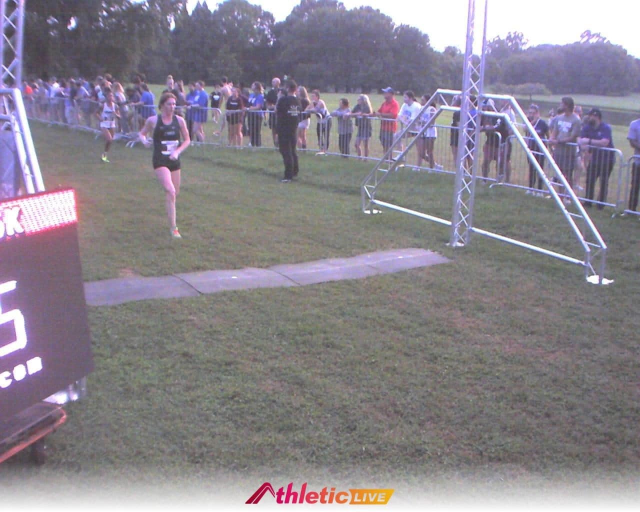 first college race at the finish line