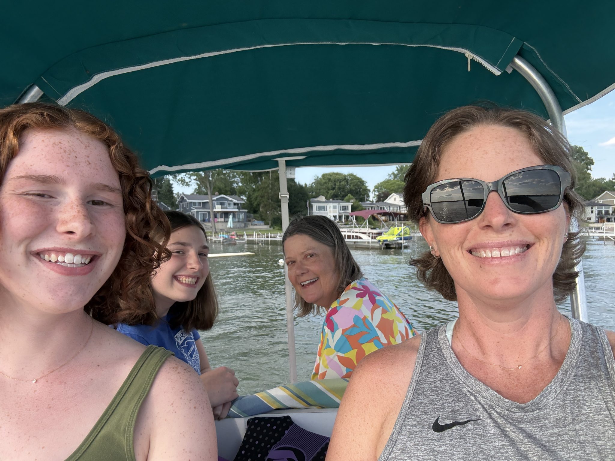 Paddle boating with girls and aunt mommy and me monday